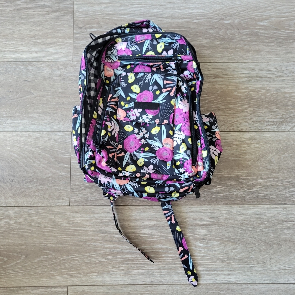 Ju-Ju-Be Floral Baby Bag - Black and Pink